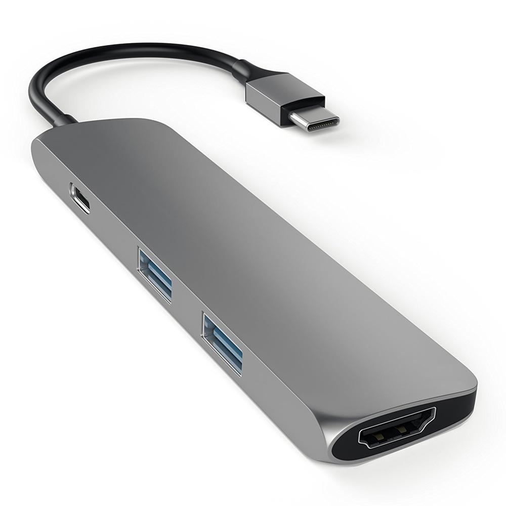 Satechi Slim Aluminum USB-C Multi-Port Adapter Space Gray